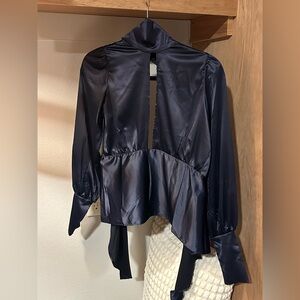 Elegant Black Satin Women's Top